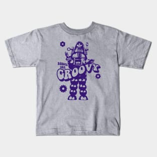 ROBOTS ARE GROOVY TIE DYE Kids T-Shirt